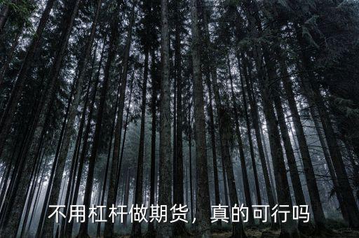 不用杠桿做期貨，真的可行嗎