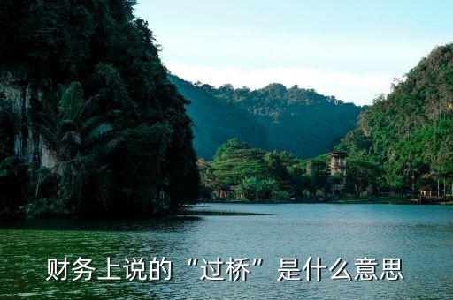 財務上說的“過橋”是什么意思