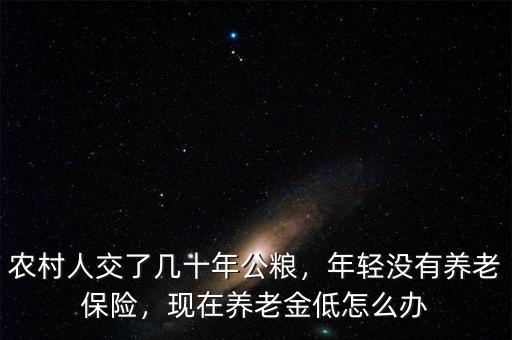 農(nóng)村人交了幾十年公糧，年輕沒有養(yǎng)老保險，現(xiàn)在養(yǎng)老金低怎么辦