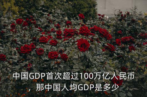 中國GDP首次超過100萬億人民幣，那中國人均GDP是多少