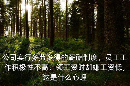公司實(shí)行多勞多得的薪酬制度，員工工作積極性不高，領(lǐng)工資時(shí)卻嫌工資低，這是什么心理