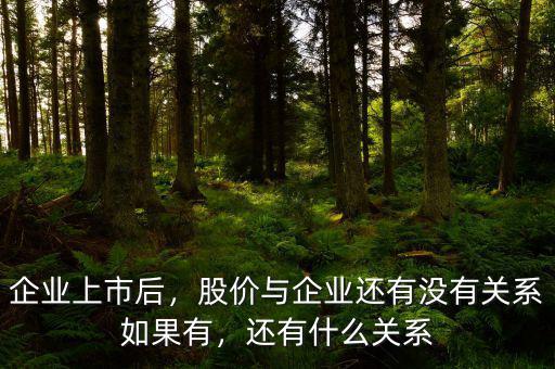 企業(yè)上市后，股價(jià)與企業(yè)還有沒(méi)有關(guān)系如果有，還有什么關(guān)系