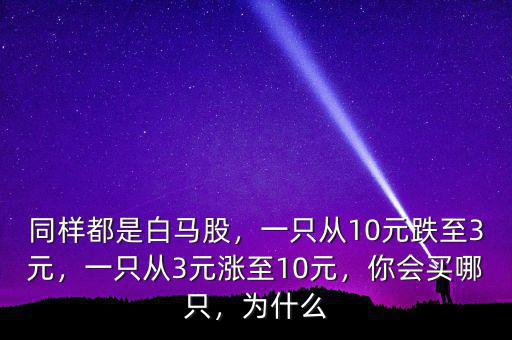 同樣都是白馬股，一只從10元跌至3元，一只從3元漲至10元，你會(huì)買哪只，為什么