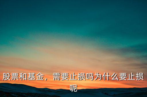 股票和基金，需要止損嗎為什么要止損呢