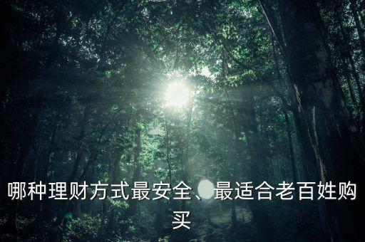 哪種理財(cái)方式最安全、最適合老百姓購買