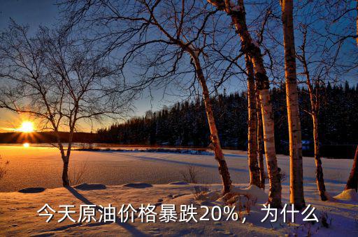 今天原油價格暴跌20%，為什么