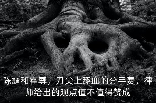 陳露和霍尊，刀尖上舔血的分手費，律師給出的觀點值不值得贊成
