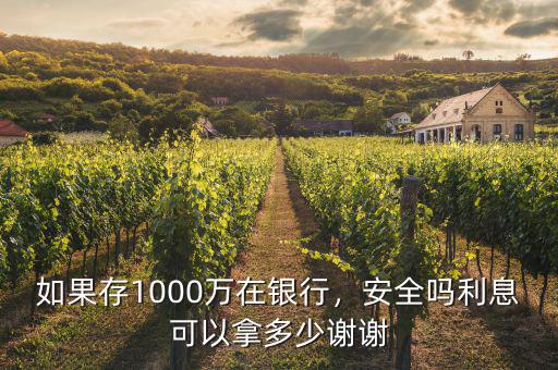 如果存1000萬在銀行，安全嗎利息可以拿多少謝謝
