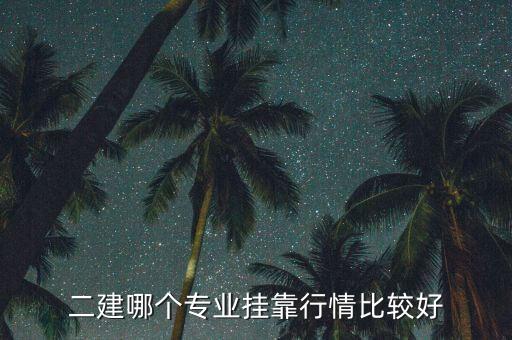 二建哪個(gè)專(zhuān)業(yè)掛靠行情比較好