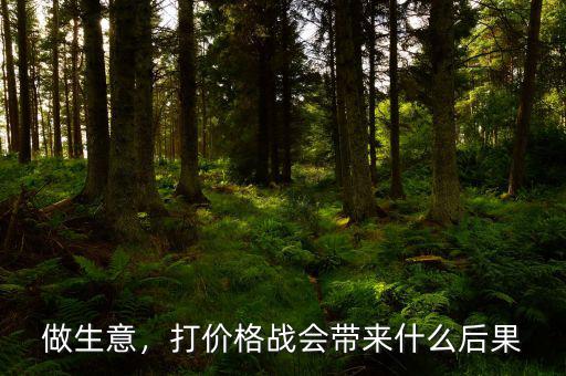 做生意，打價格戰(zhàn)會帶來什么后果