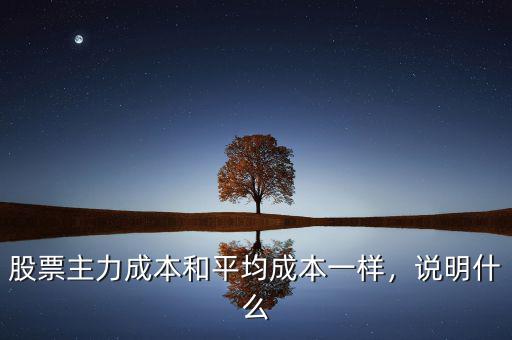 股票主力成本和平均成本一樣，說(shuō)明什么