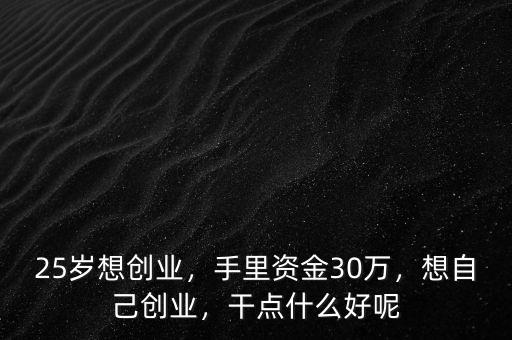 25歲想創(chuàng)業(yè)，手里資金30萬，想自己創(chuàng)業(yè)，干點什么好呢