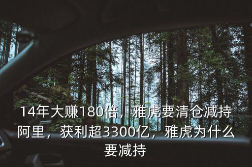 14年大賺180倍，雅虎要清倉減持阿里，獲利超3300億，雅虎為什么要減持