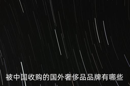 被中國(guó)收購(gòu)的國(guó)外奢侈品品牌有哪些