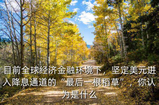 目前全球經(jīng)濟金融環(huán)境下，堅定美元進入降息通道的“最后一根稻草”，你認(rèn)為是什么