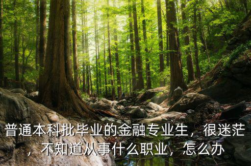 普通本科批畢業(yè)的金融專業(yè)生，很迷茫，不知道從事什么職業(yè)，怎么辦