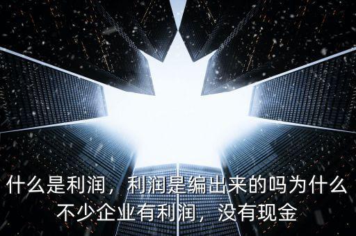 什么是利潤，利潤是編出來的嗎為什么不少企業(yè)有利潤，沒有現(xiàn)金