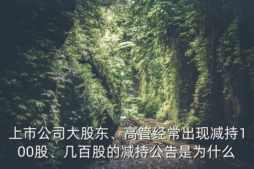 上市公司大股東、高管經(jīng)常出現(xiàn)減持100股、幾百股的減持公告是為什么
