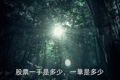 股票一手是多少，一單是多少