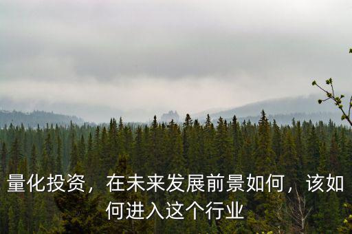 量化投資，在未來發(fā)展前景如何，該如何進(jìn)入這個行業(yè)