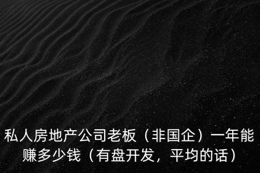 私人房地產(chǎn)公司老板（非國(guó)企）一年能賺多少錢(qián)（有盤(pán)開(kāi)發(fā)，平均的話）