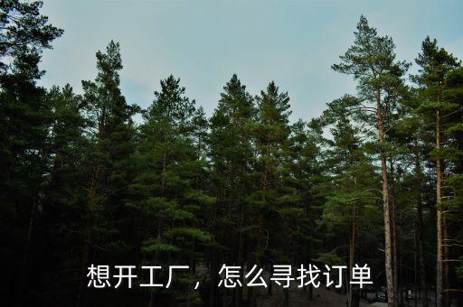 想開工廠，怎么尋找訂單