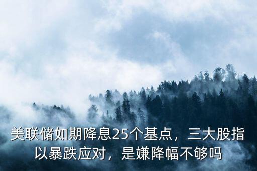 美聯(lián)儲如期降息25個(gè)基點(diǎn)，三大股指以暴跌應(yīng)對，是嫌降幅不夠嗎