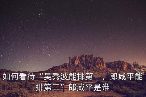 如何看待“吳秀波能排第一，郎咸平能排第二”郎咸平是誰