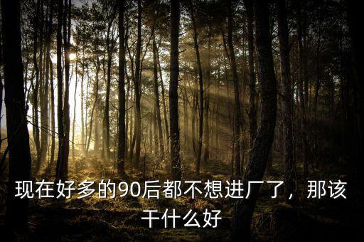 現(xiàn)在好多的90后都不想進(jìn)廠了，那該干什么好