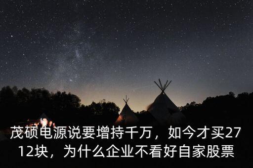茂碩電源說要增持千萬，如今才買2712塊，為什么企業(yè)不看好自家股票