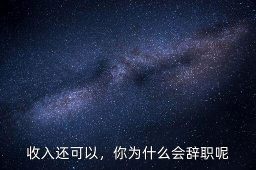收入還可以，你為什么會辭職呢