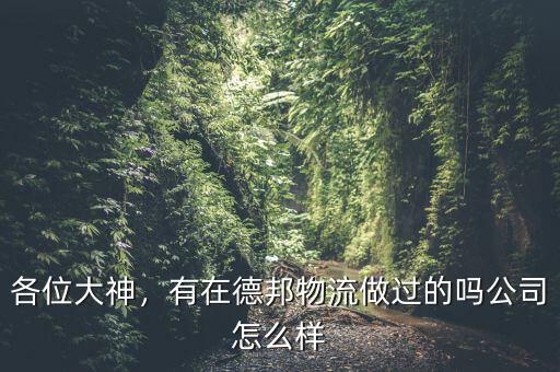 各位大神，有在德邦物流做過的嗎公司怎么樣
