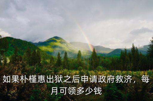 如果樸槿惠出獄之后申請(qǐng)政府救濟(jì)，每月可領(lǐng)多少錢