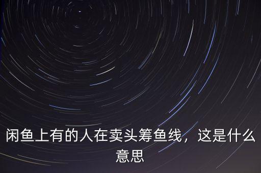 拔頭籌是什么意思,閑魚(yú)上有的人在賣(mài)頭籌魚(yú)線(xiàn)