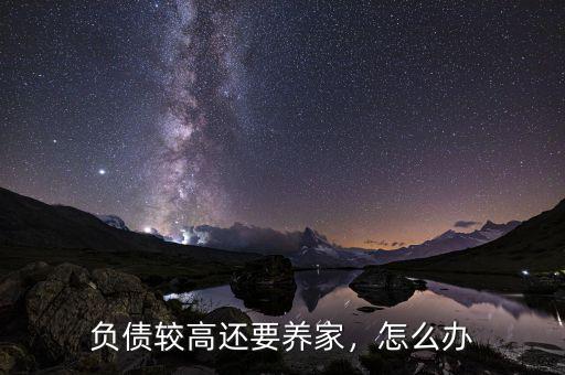 負債較高還要養(yǎng)家，怎么辦