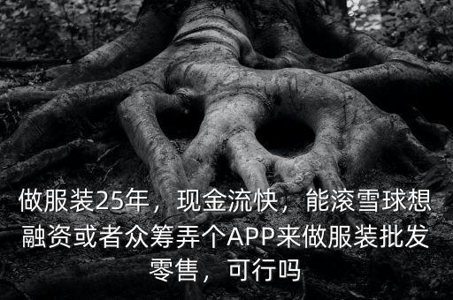 做服裝25年，現(xiàn)金流快，能滾雪球想融資或者眾籌弄個(gè)APP來(lái)做服裝批發(fā)零售，可行嗎