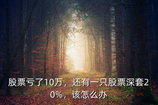 股票虧了10萬，還有一只股票深套20%，該怎么辦