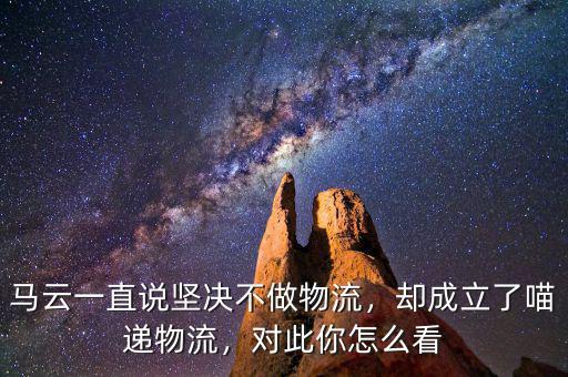 馬云一直說(shuō)堅(jiān)決不做物流，卻成立了喵遞物流，對(duì)此你怎么看