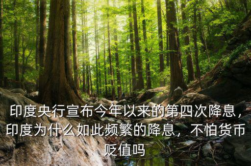 印度央行宣布今年以來(lái)的第四次降息，印度為什么如此頻繁的降息，不怕貨幣貶值嗎