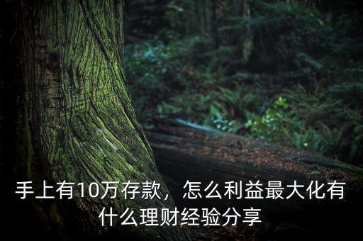 手上有10萬存款，怎么利益最大化有什么理財經驗分享