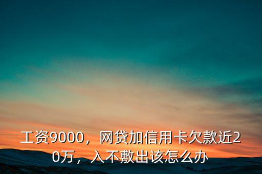 工資9000，網(wǎng)貸加信用卡欠款近20萬(wàn)，入不敷出該怎么辦