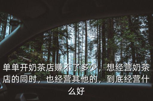 單單開奶茶店賺不了多少，想經(jīng)營奶茶店的同時，也經(jīng)營其他的，到底經(jīng)營什么好