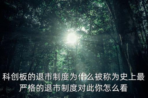 科創(chuàng)板的退市制度為什么被稱(chēng)為史上最嚴(yán)格的退市制度對(duì)此你怎么看