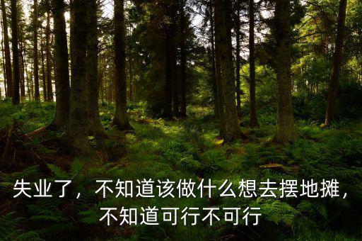 失業(yè)了，不知道該做什么想去擺地攤，不知道可行不可行