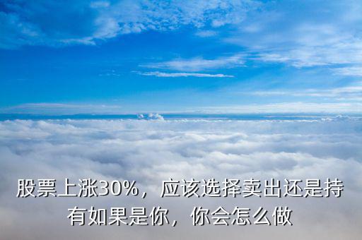 股票上漲30%，應(yīng)該選擇賣出還是持有如果是你，你會怎么做