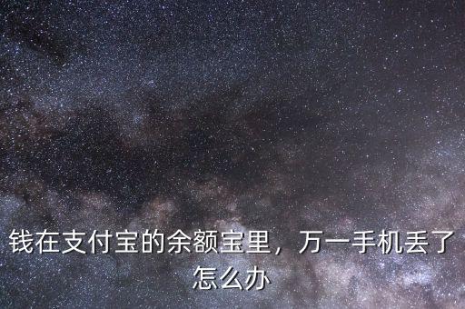 錢在支付寶的余額寶里，萬一手機(jī)丟了怎么辦