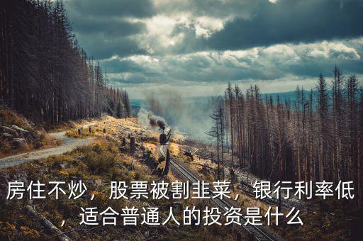 房住不炒，股票被割韭菜，銀行利率低，適合普通人的投資是什么