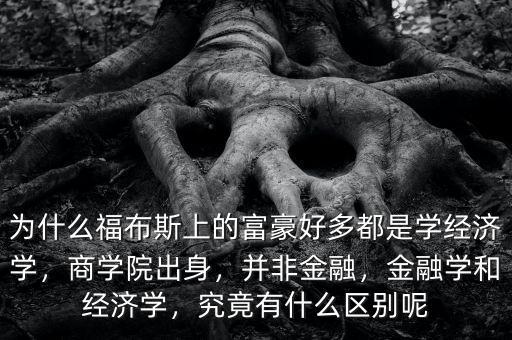 為什么福布斯上的富豪好多都是學經濟學，商學院出身，并非金融，金融學和經濟學，究竟有什么區(qū)別呢