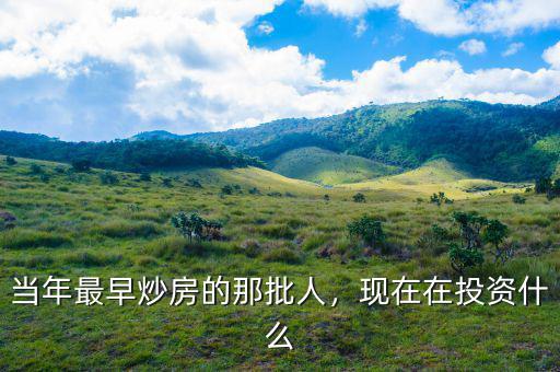 當(dāng)年最早炒房的那批人，現(xiàn)在在投資什么