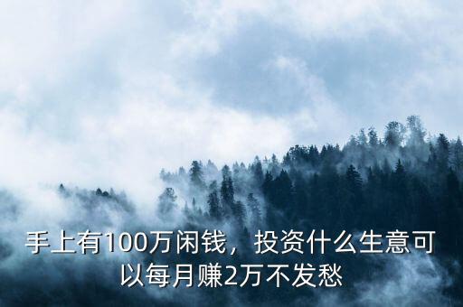 手上有100萬閑錢，投資什么生意可以每月賺2萬不發(fā)愁